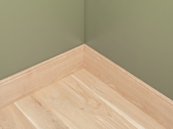 Solid Skirting Board Oak A/B 20x150 hardwax oil natural white 1,5-2,5m Hamburg profile